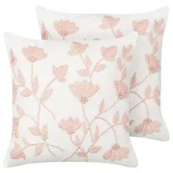 coussin coton brodé