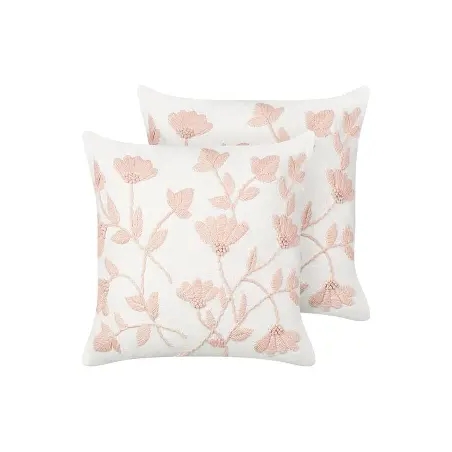 coussin coton brodé
